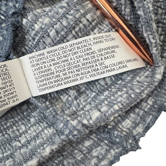 Womens Blue Balloon Sleeve Cropped Top Small - Picture 6 of 6